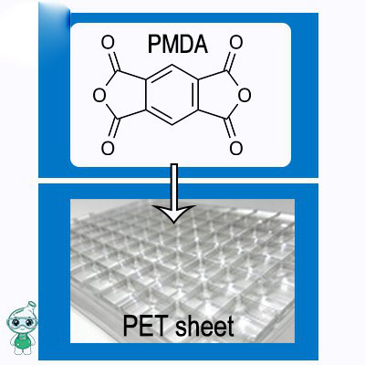 Why is PMDA added to PET sheet to improve its tensile properties?